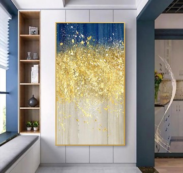 wand - blau Gold 01 Wanddekor Textur